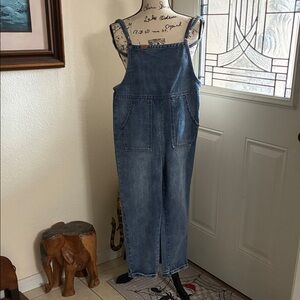 Casual Blue Women's Denim Overalls with Adjustable Straps Brand Jeans.